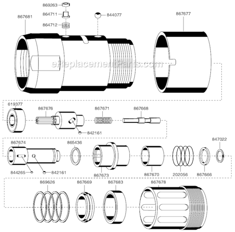Page B Diagram and Parts List for 55RNAL-4-4  Cleco Ratchet