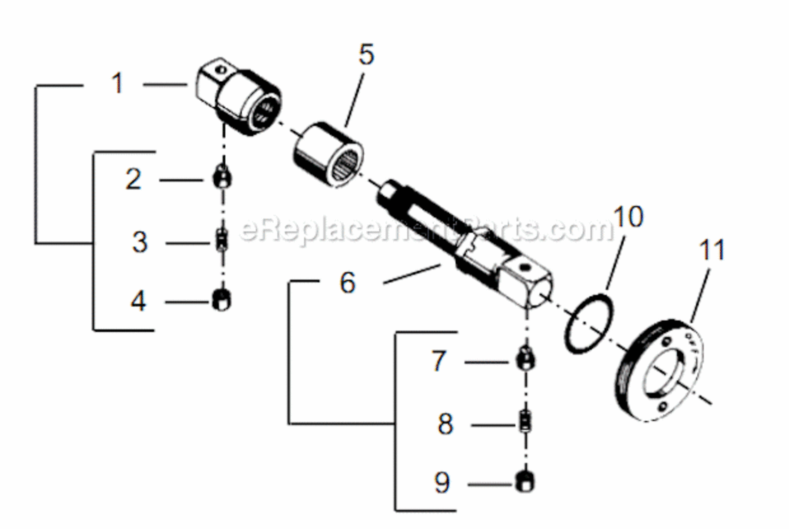 Page P Diagram and Parts List for 55RNL-2T-4  Cleco Ratchet