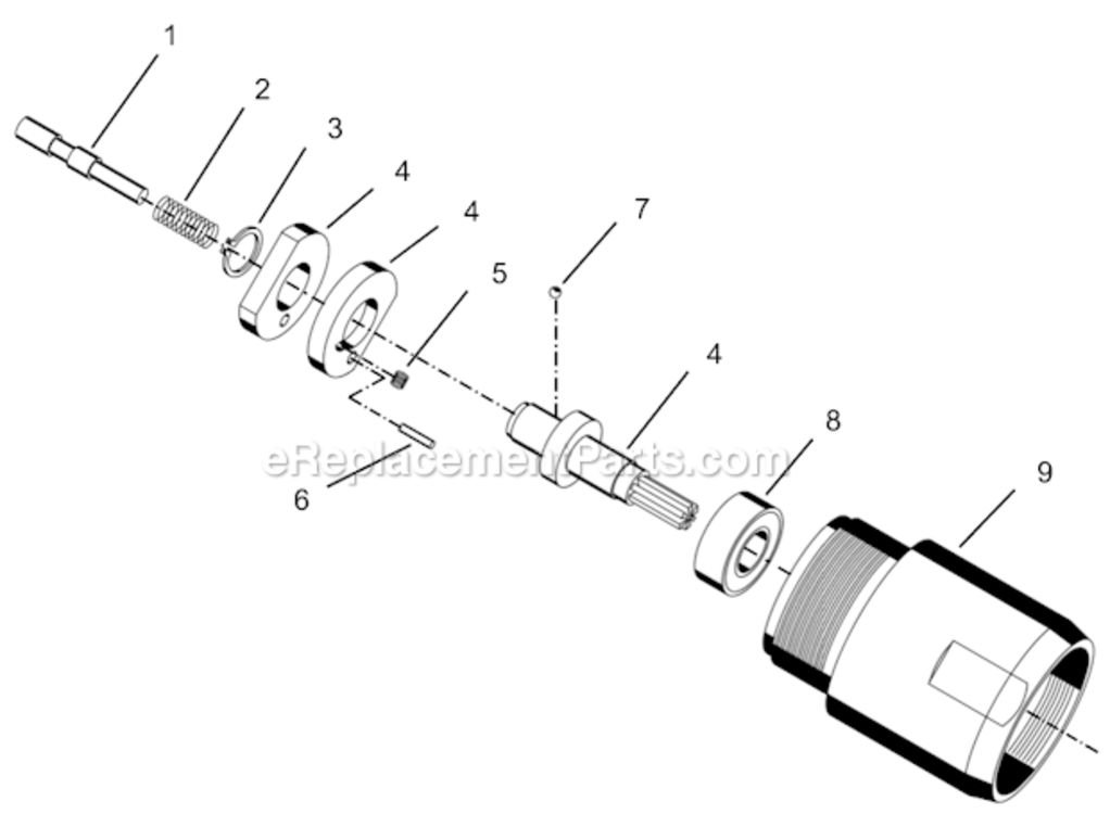 Page D Diagram and Parts List for 55RNL-2T-4  Cleco Ratchet