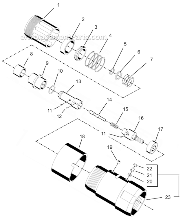 Page E Diagram and Parts List for 55RNL-2T-4  Cleco Ratchet
