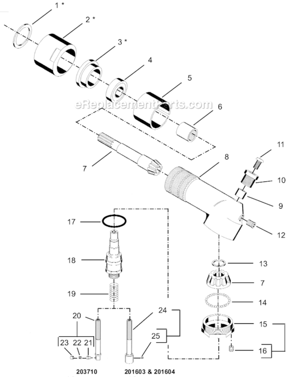 Page M Diagram and Parts List for 55RNL-3T-4  Cleco Ratchet