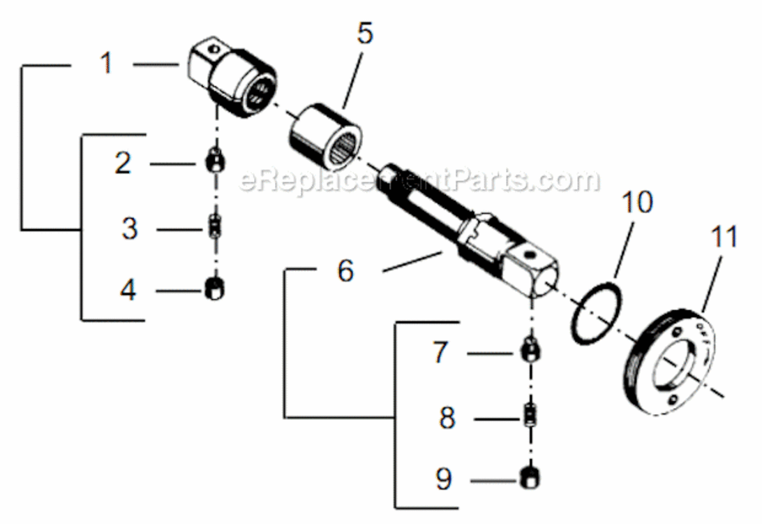 Page P Diagram and Parts List for 55RNL-3T-4  Cleco Ratchet