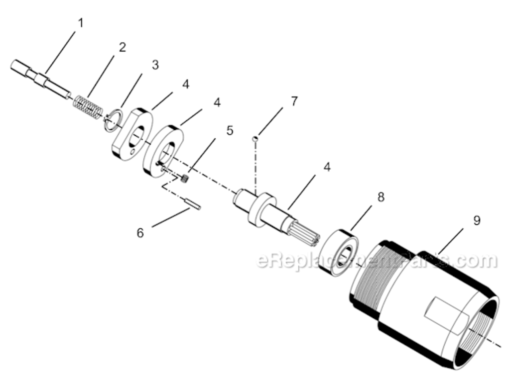 Page D Diagram and Parts List for 55RNL-3T-4  Cleco Ratchet