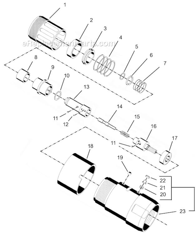 Page E Diagram and Parts List for 55RNL-3T-4  Cleco Ratchet