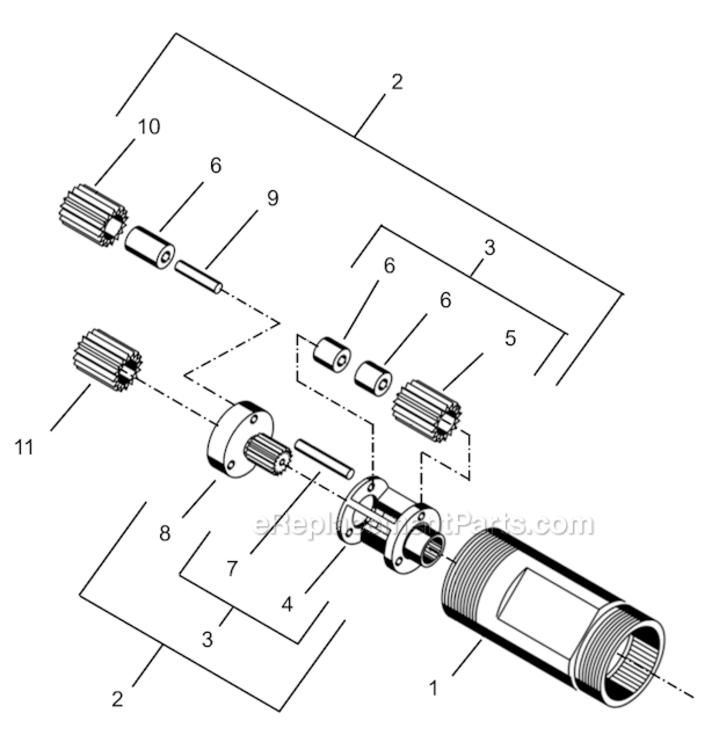 Page F Diagram and Parts List for 55RNL-3T-4  Cleco Ratchet