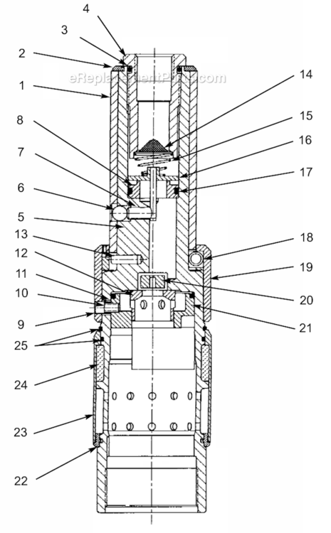 Page B Diagram and Parts List for 55RNL-7T-4  Cleco Ratchet