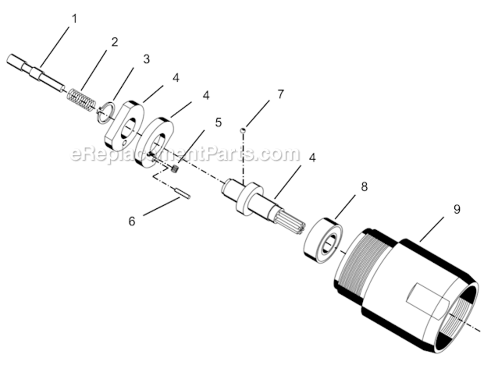 Page D Diagram and Parts List for 55RNL-7T-4  Cleco Ratchet