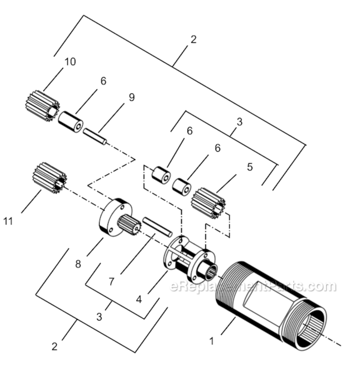 Page F Diagram and Parts List for 55RNL-7T-4  Cleco Ratchet