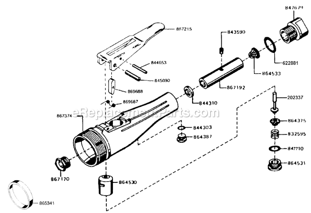 Page B Diagram and Parts List for 560BHL-16  Cleco Angle Grinder