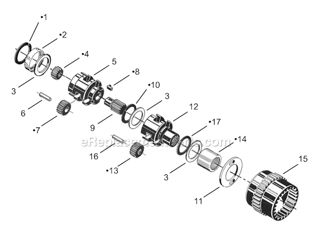 Page B Diagram and Parts List for 60N195M  Cleco Power Motor