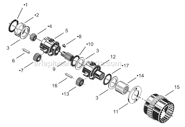 Page B Diagram and Parts List for 60N196M  Cleco Power Motor