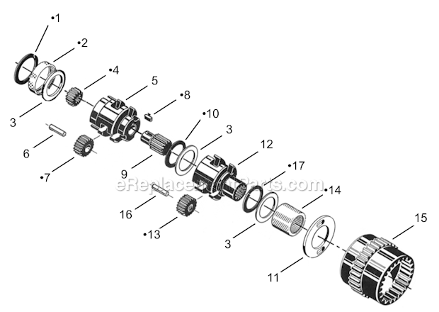 Page B Diagram and Parts List for 60N198M  Cleco Power Motor