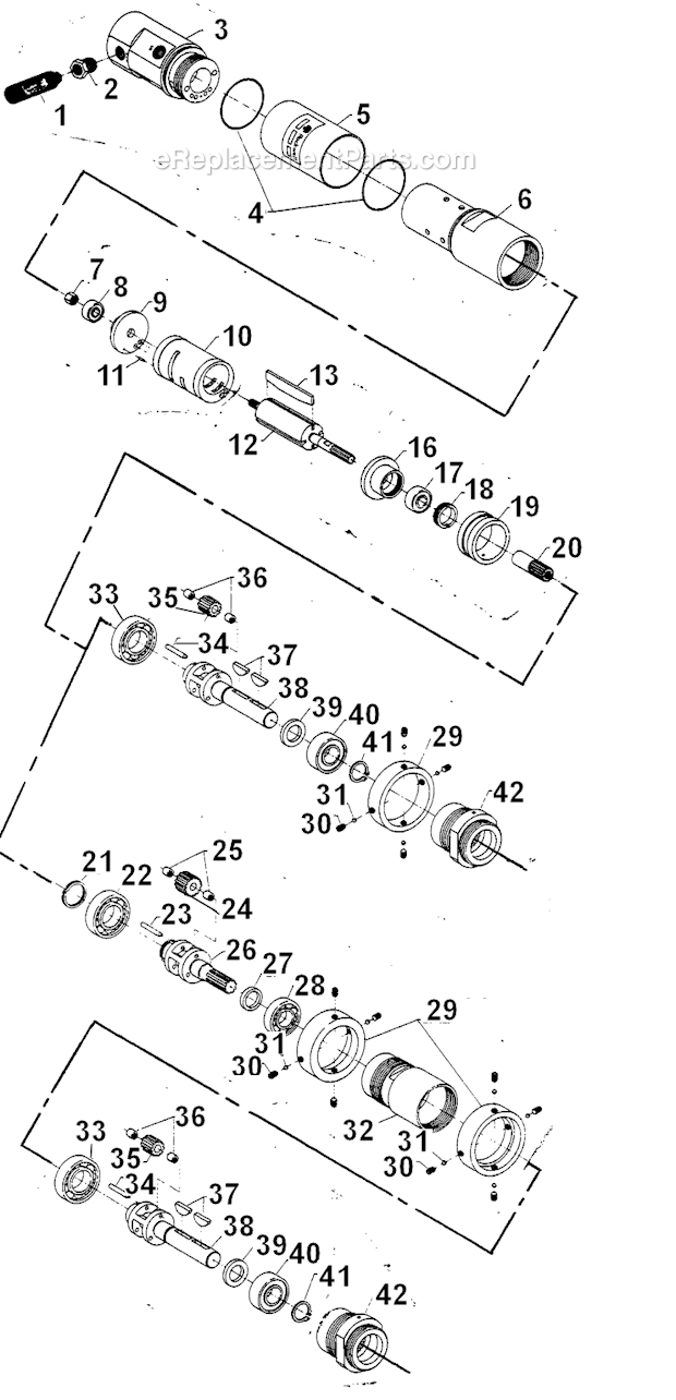 Page A Diagram and Parts List for 61MRR913M  Cleco Power Motor