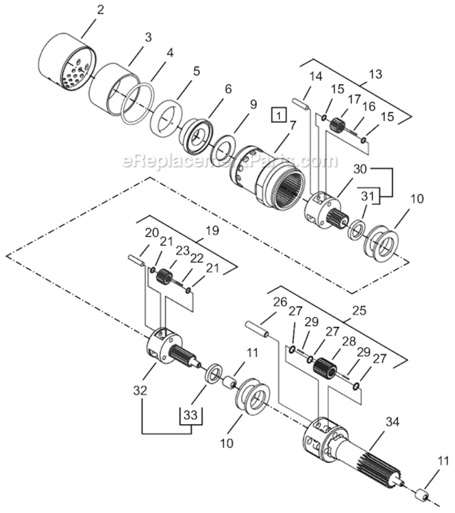 Page C Diagram and Parts List for 64TTK1820D8  Cleco Ratchet