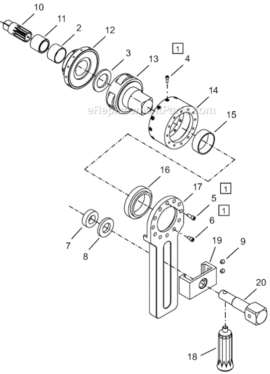 Page E Diagram and Parts List for 64TTK3850D12  Cleco Ratchet