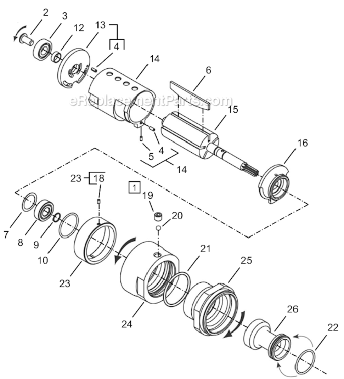 Page B Diagram and Parts List for 64TTK750D8  Cleco Ratchet