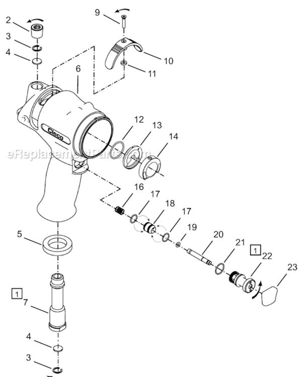 Page A Diagram and Parts List for 64TTS110D4  Cleco Ratchet