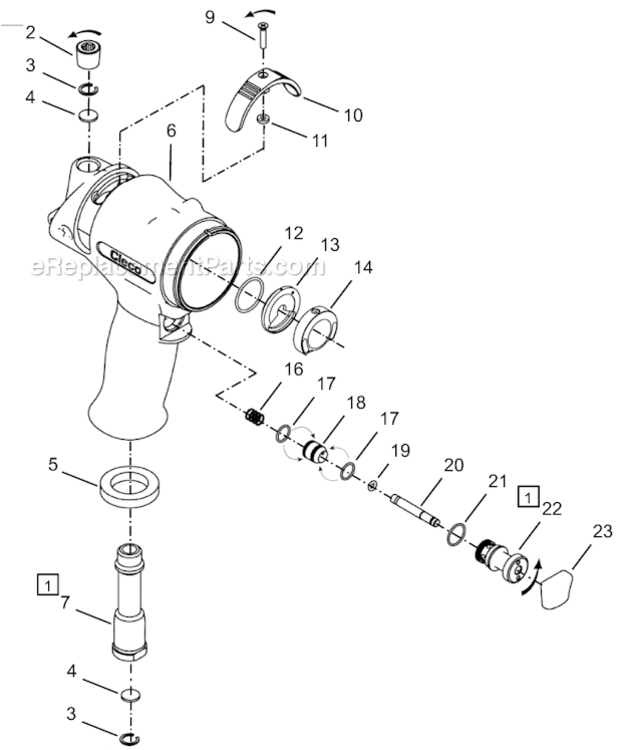 Page A Diagram and Parts List for 64TTS125D4  Cleco Ratchet
