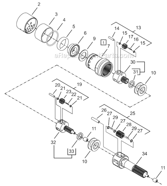 Page C Diagram and Parts List for 64TTS1260D8  Cleco Ratchet