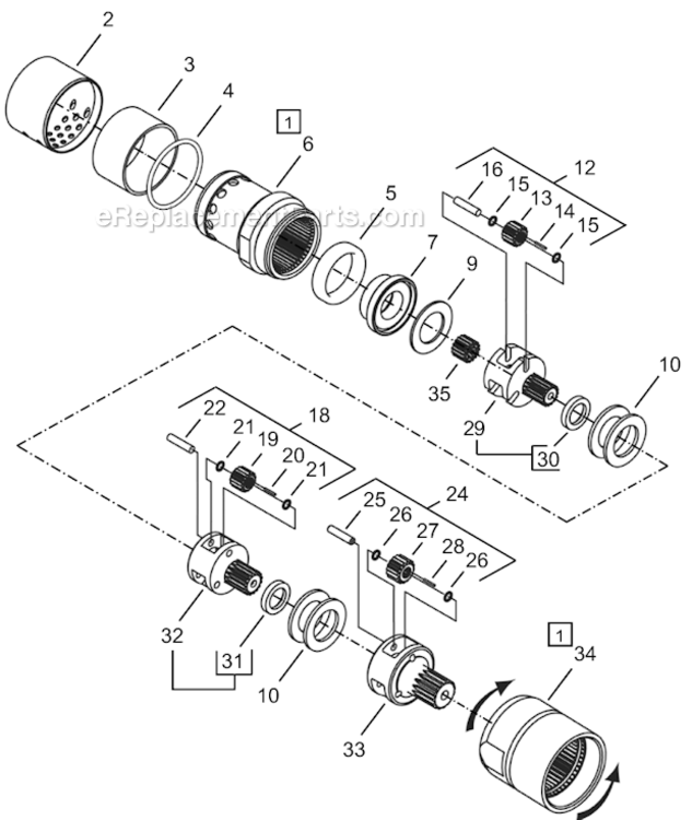 Page C Diagram and Parts List for 64TTS150D6  Cleco Ratchet