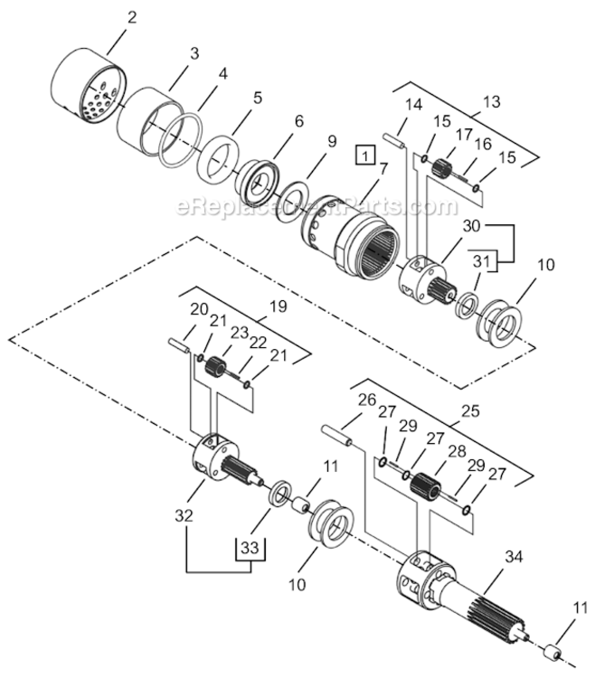 Page C Diagram and Parts List for 64TTS1820D8  Cleco Ratchet