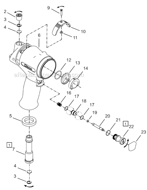 Page A Diagram and Parts List for 64TTS345D6  Cleco Ratchet