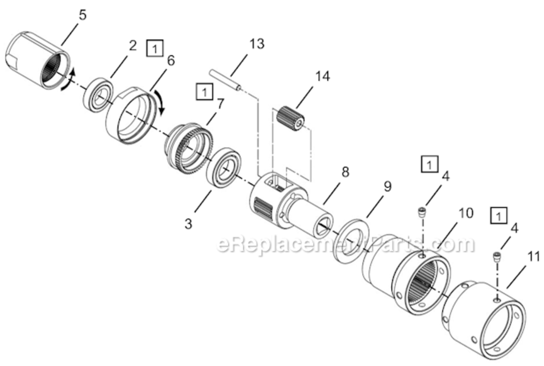 Page D Diagram and Parts List for 64TTS3850D12  Cleco Ratchet