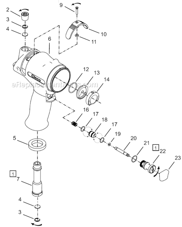 Page A Diagram and Parts List for 64TTS425D6  Cleco Ratchet