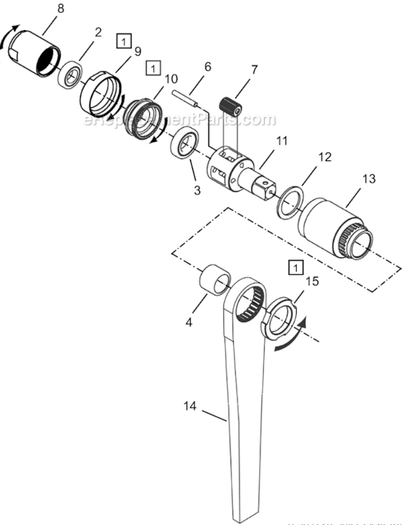 Page D Diagram and Parts List for 64TTS930D8  Cleco Ratchet