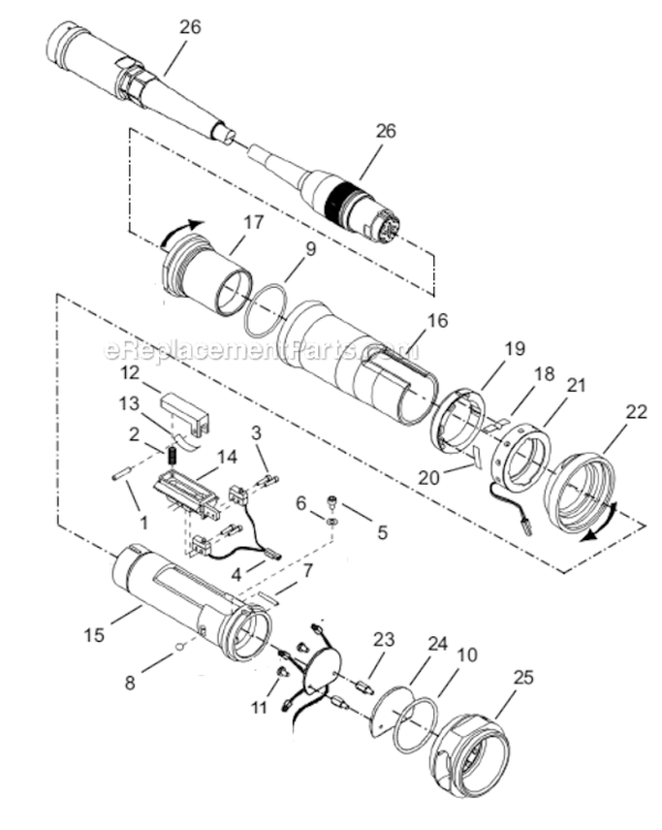Page B Diagram and Parts List for 67ES1050Z8  Cleco Ratchet