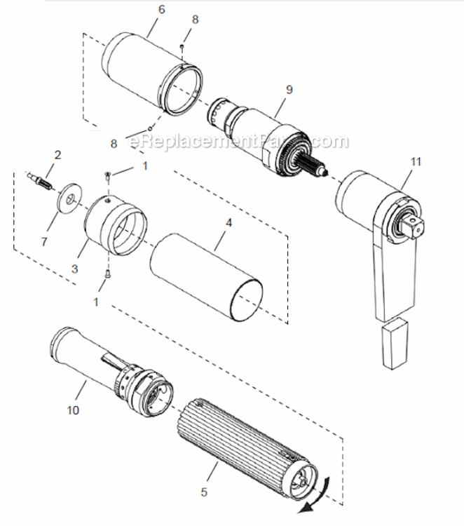 Page A Diagram and Parts List for 67ES2060D8  Cleco Ratchet