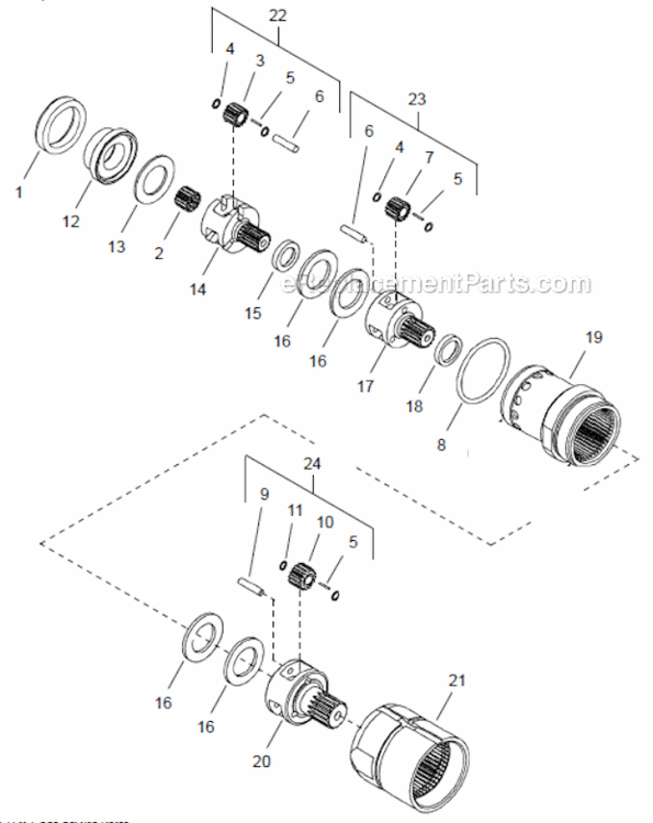 Page C Diagram and Parts List for 67ES385D6  Cleco Ratchet