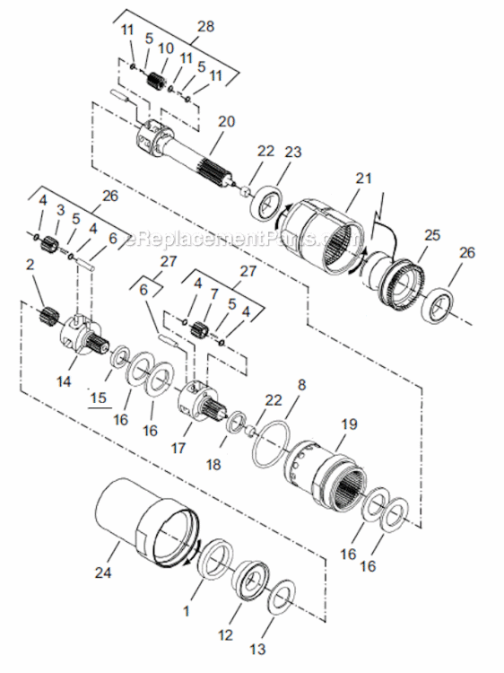 Page C Diagram and Parts List for 67ES850Z8  Cleco Ratchet