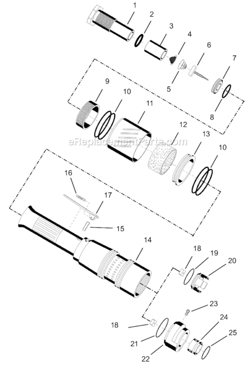 Page A Diagram and Parts List for 75NL-2V-4  Cleco Ratchet