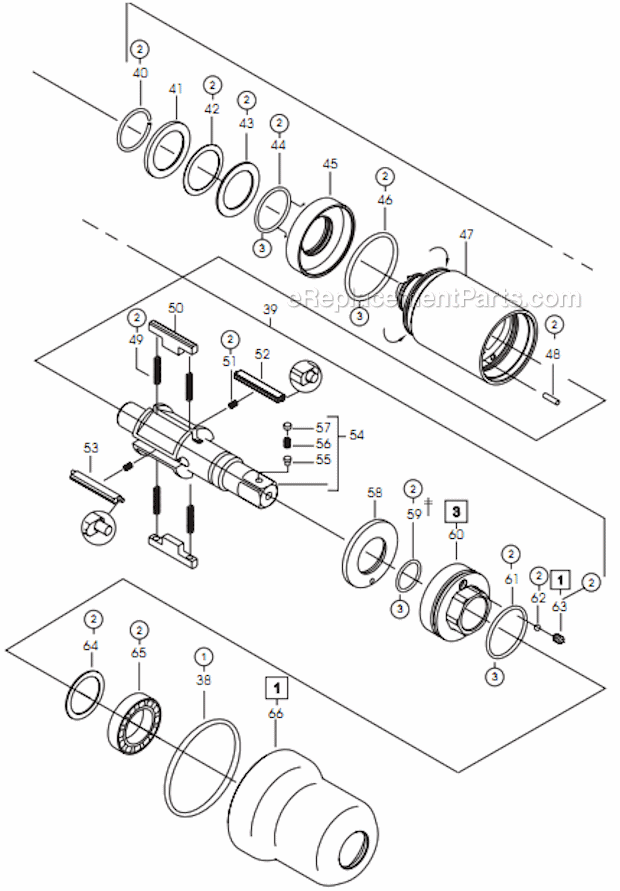 Page B Diagram and Parts List for 75PHL504  Cleco Ratchet