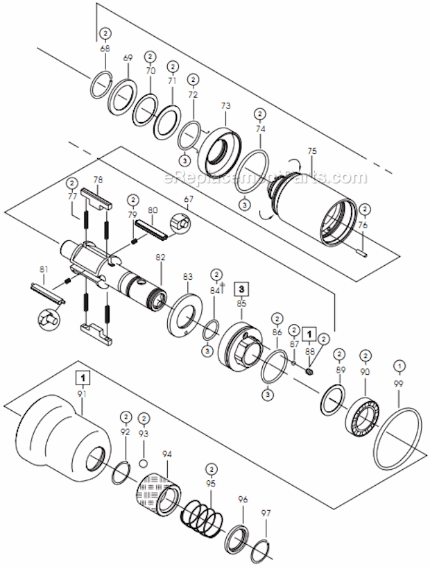 Page C Diagram and Parts List for 75PHL504  Cleco Ratchet