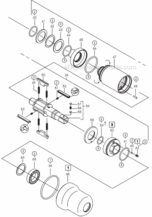 Page B Diagram and Parts List for 75PHL50Q  Cleco Ratchet