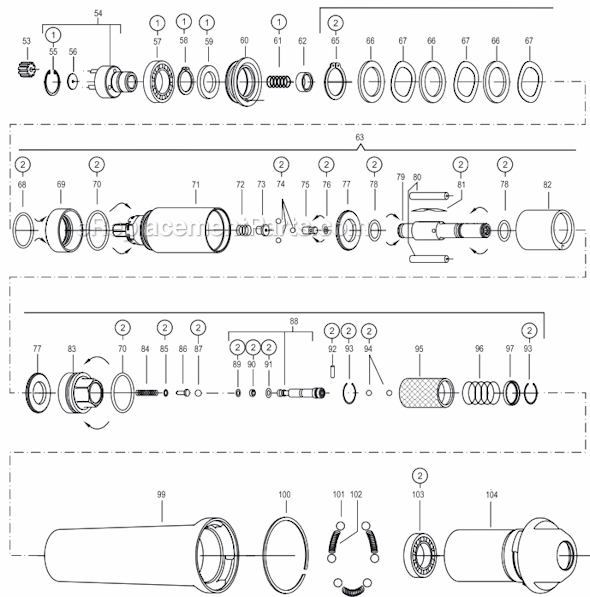 Page B Diagram and Parts List for 7STHFC55Q  Cleco Ratchet