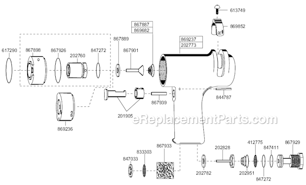 Page D Diagram and Parts List for 88RSATP-5CQ  Cleco Electric Drill