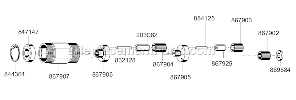 Page B Diagram and Parts List for 8RNO-10BQ  Cleco Electric Drill