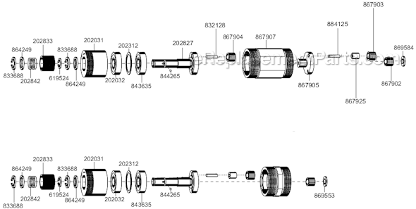 Page C Diagram and Parts List for 8RNO-10BQ  Cleco Electric Drill