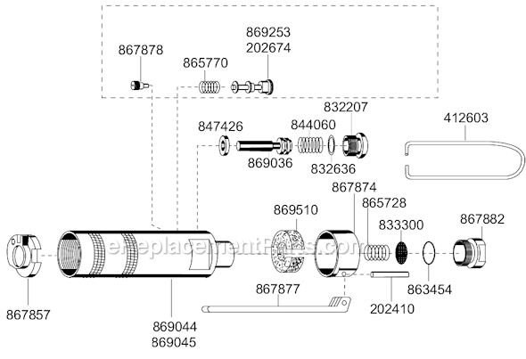Page E Diagram and Parts List for 8RNO-7BQ  Cleco Electric Drill