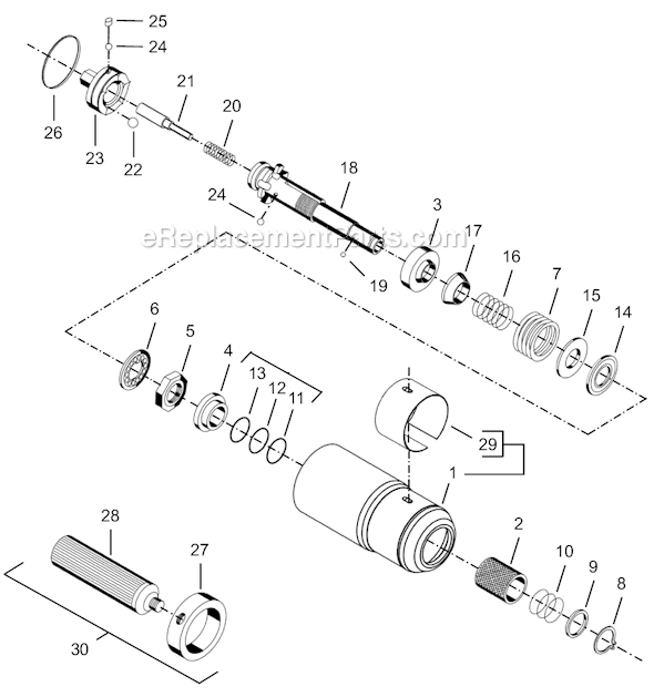 Page E Diagram and Parts List for 8RSA-10BQ  Cleco Electric Drill
