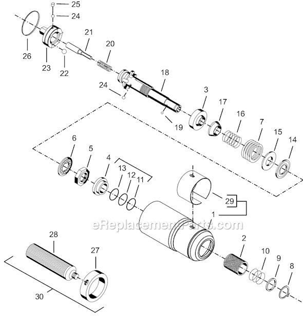 Page E Diagram and Parts List for 8RSA-20BQ  Cleco Electric Drill