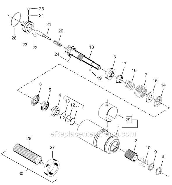 Page E Diagram and Parts List for 8RSA-30BQ  Cleco Electric Drill
