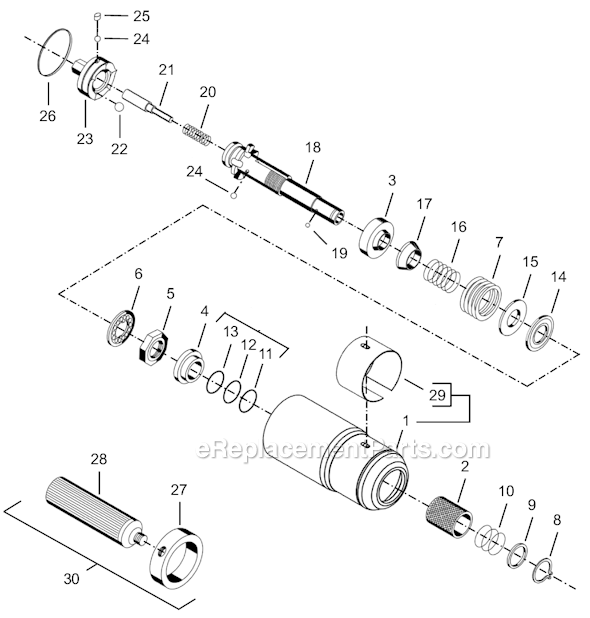 Page E Diagram and Parts List for 8RSA-40BQ  Cleco Electric Drill