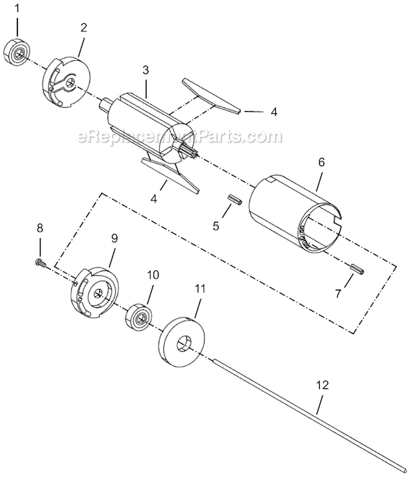 Page B Diagram and Parts List for 8RSA-5BQ  Cleco Electric Drill