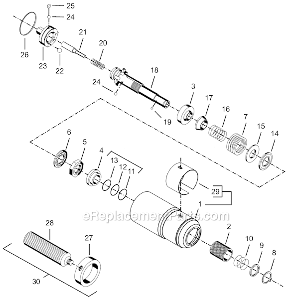 Page E Diagram and Parts List for 8RSA-5BQ  Cleco Electric Drill