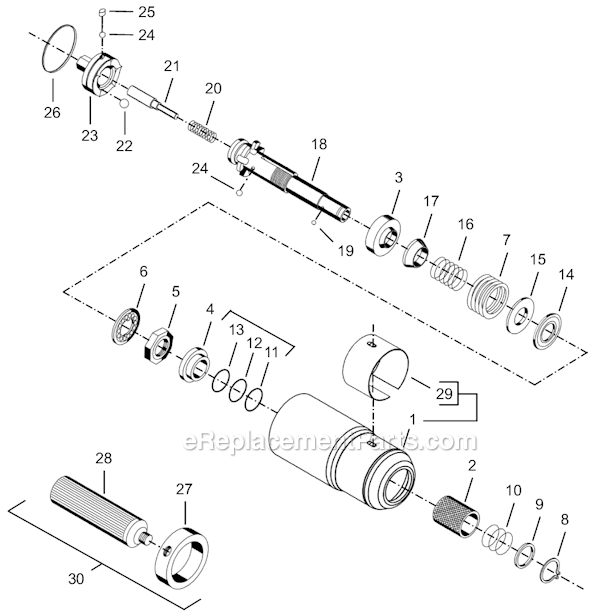 Page E Diagram and Parts List for 8RSA-7BQ  Cleco Electric Drill