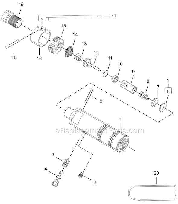 Lever Handle Assembly Diagram and Parts List for 8RSAL-10BQ  Cleco Electric Drill